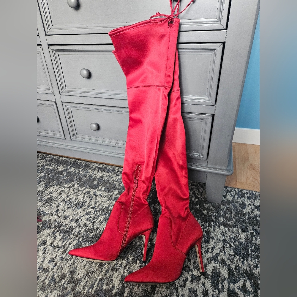 Aldo Red Over the Knee Boots